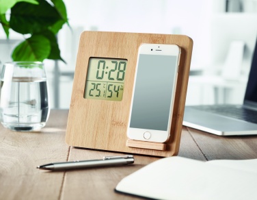 Logotrade corporate gift picture of: Bamboo weather station 10W